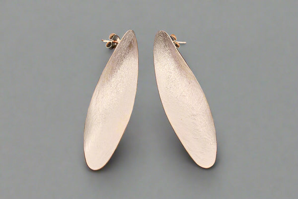 Aphrodite tear stud - rose gold over silver