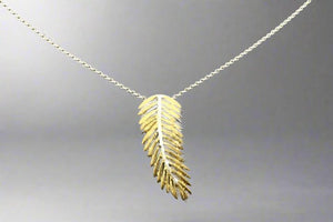 Gold & silver fern leaf pendant necklace - Makers & Providers