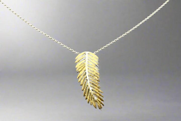 Gold & silver fern leaf pendant necklace - Makers & Providers
