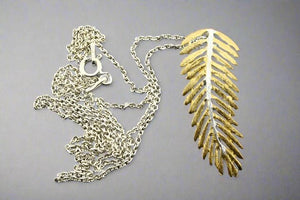 Gold & silver fern leaf pendant necklace - Makers & Providers