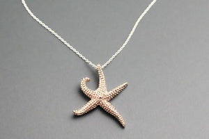 Starfish pendant necklace - rose gold over silver - Makers & Providers