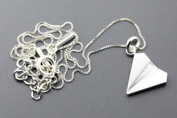 Paper plane necklace - sterling silver