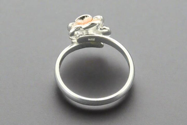 Peony ring- adjustable - silver & rose gold - Makers & Providers