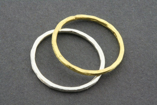 Organic fine band set - silver & gold
