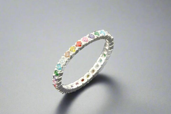Rainbow cubic zirconia band - Makers & Providers
