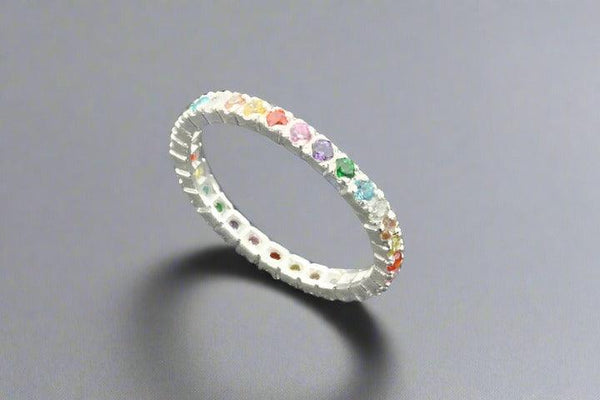 Rainbow cubic zirconia band - Makers & Providers