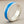 Load image into Gallery viewer, Silver ring with blue resin insert
