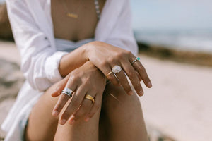 faceted chrysoprase stackable ring - Makers & Providers