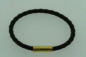 19cm Black Rubber Magnet Bracelet - gold plated - Makers & Providers