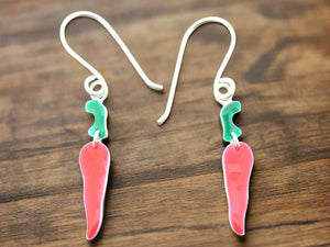 2 piece chilli drop earring - hand enamelled - Makers & Providers