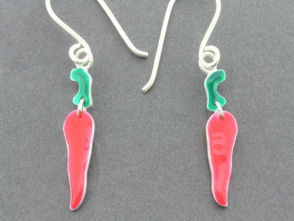 2 piece chilli drop earring - hand enamelled - Makers & Providers