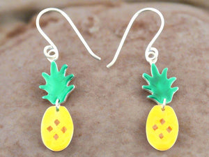 2 piece pineapple drop earring - hand enamelled - Makers & Providers