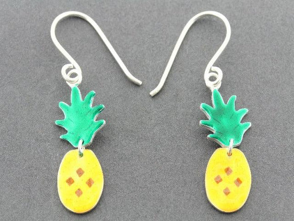 2 piece pineapple drop earring - hand enamelled - Makers & Providers