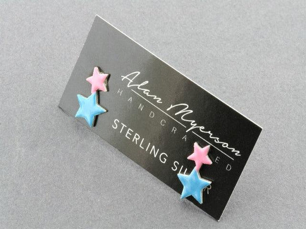 sterling silver and enamel star earring