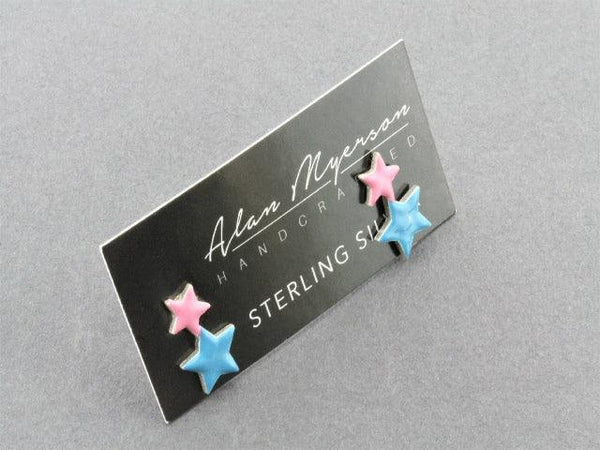 sterling silver and enamel star earring