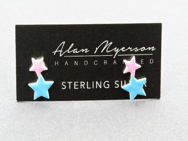 sterling silver and enamel star earring