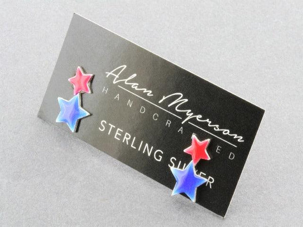 sterling silver and enamel star earring