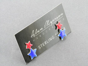 sterling silver and enamel star earring