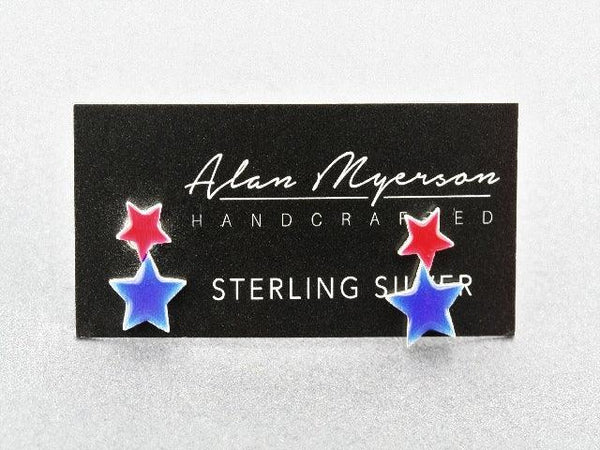 sterling silver and enamel star earring