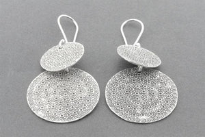 2 x disc bubble drop earring - fine silver - Makers & Providers