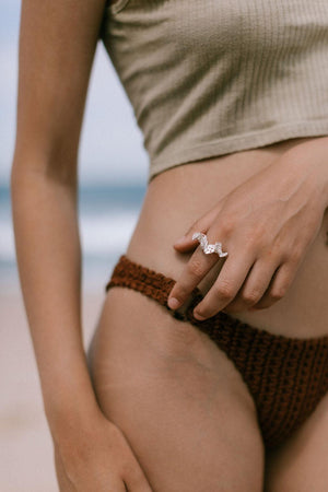 White lace frill ring - sterling silver - Makers & Providers