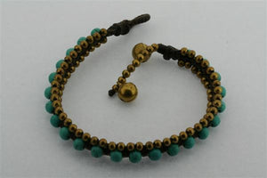 3 bell bead bracelet - blue - Makers & Providers