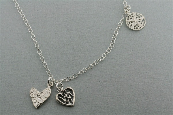 3 disc necklace - lace & heart - Makers & Providers