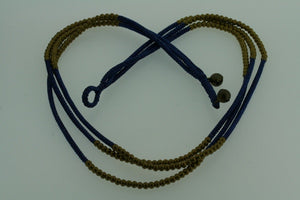 3 strand brass bead necklace - blue - Makers & Providers
