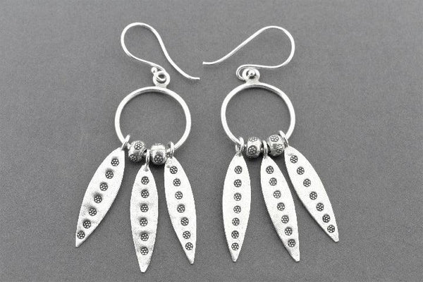 3 spear chandelier drop earring - fine silver - Makers & Providers