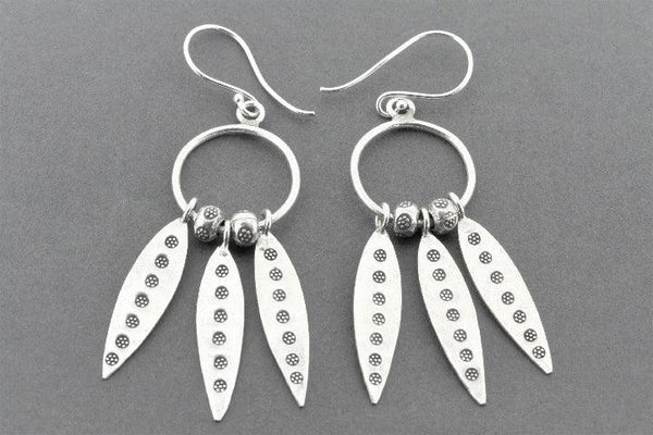 3 spear chandelier drop earring - fine silver - Makers & Providers