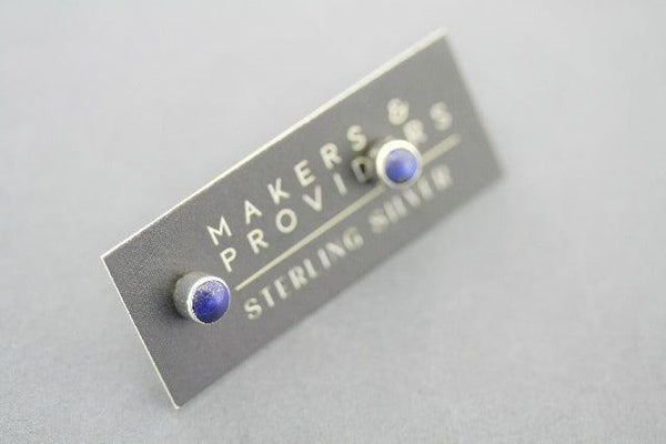 4mm silver stud - lapis - Makers & Providers