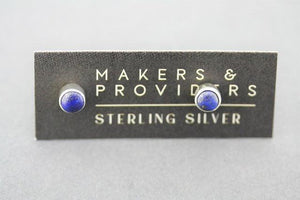 4mm silver stud - lapis - Makers & Providers