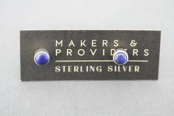 4mm silver stud - lapis