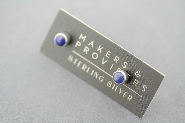 4mm silver stud - lapis - Makers & Providers