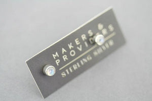 4mm silver stud - moonstone - Makers & Providers