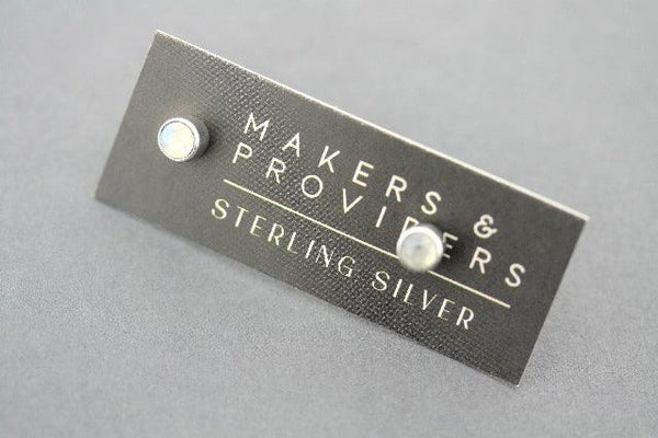 4mm silver stud - moonstone - Makers & Providers