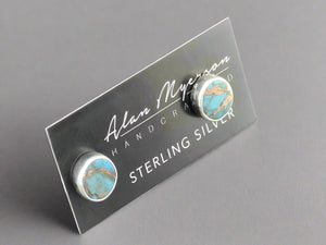 turquoise and bronze silver earrings