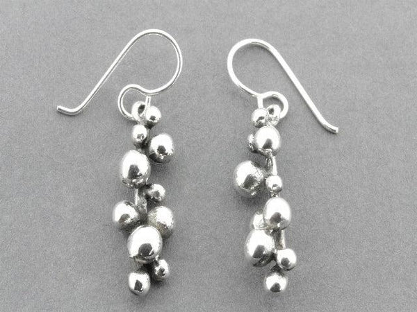 Beaded drop earring - sterling silver