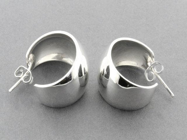 convex hoop stud - sterling silver - Makers & Providers