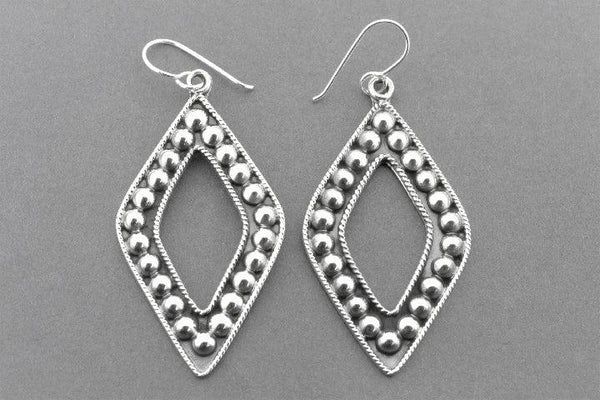 Diamond tribal earring - sterling silver