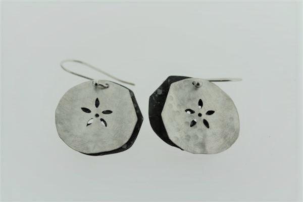 double disc pear earring - sterling silver - Makers & Providers