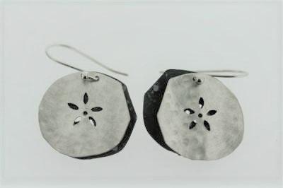 double disc pear earring - sterling silver - Makers & Providers