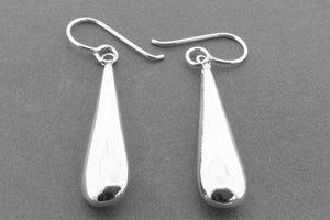Flattened tubular drop earring - sterling silver - Makers & Providers