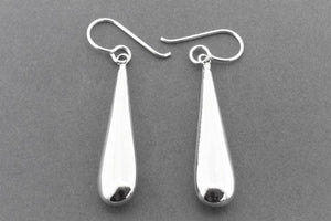 Flattened tubular drop earring - sterling silver - Makers & Providers