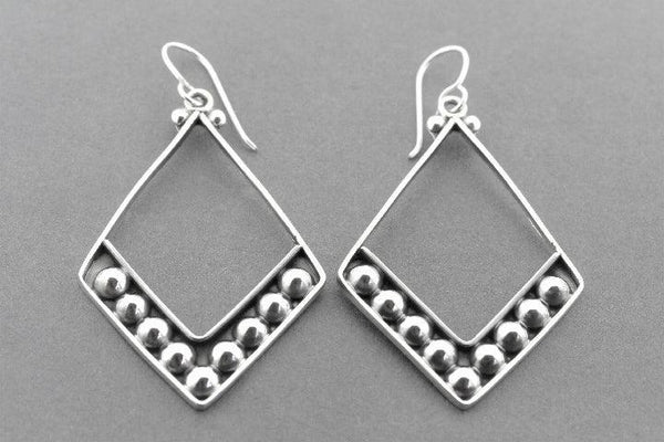 Half diamond tribal earrings - sterling silver - Makers & Providers