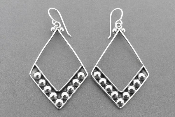 Half diamond tribal earrings  - sterling silver