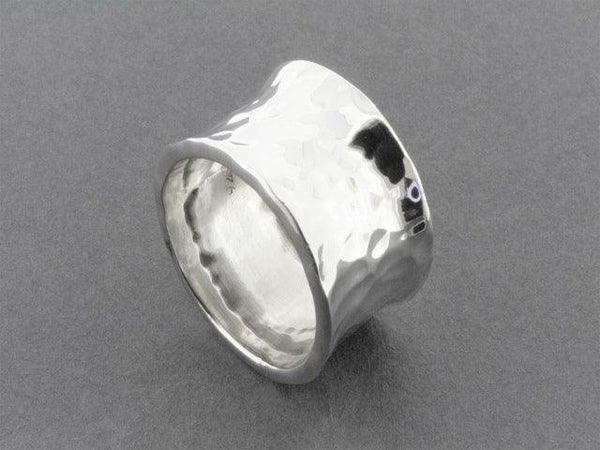 Hammered concave ring - sterling silver - Makers & Providers