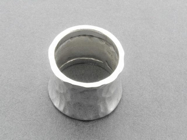 Hammered concave ring - sterling silver - Makers & Providers