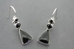 Hula earring - sterling silver & black onyx - Makers & Providers