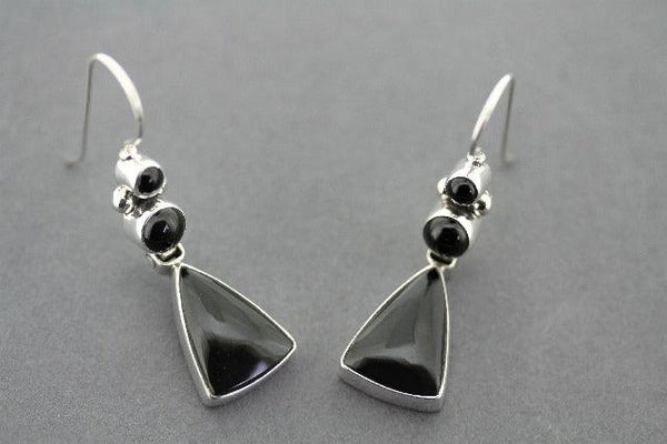 Hula earring - sterling silver & black onyx